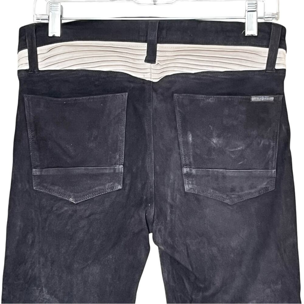 Hudson Shelby Cuatom Moto Super Skinny black Nubuck pants size 29 - Picture 5 of 12